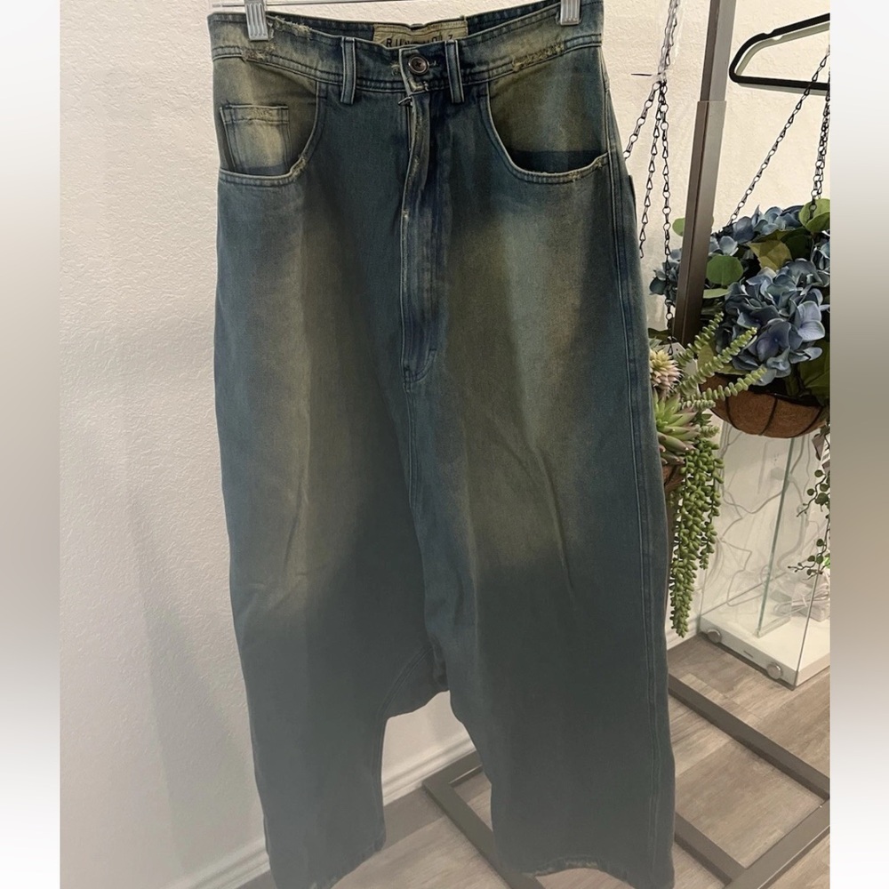 Rundholz Women's Relaxed crop crotch Denim Pants Sz XS (item A1.2)
